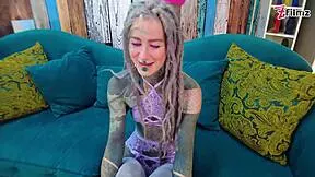 sexy hippie goth in lingerie gets passionately fucked missionary by interviewer