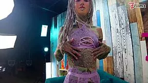 sexy hippie goth in lingerie gets passionately fucked missionary by interviewer