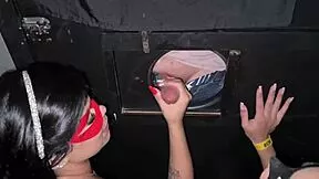 Skinny Swing Teen Teases Gloryhole Then Deepthroats Old Man Monster Cock Creampie!