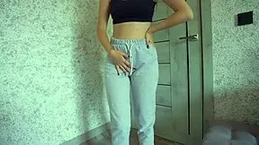 omg i pissed my sweatpants in desperation huge wet spot female pee leak