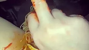 slutty arab snowwhite masturbates pussy with food toys squirting orgasms in los angeles pov