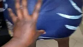 ebony teen ass bounces under tight skirt