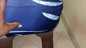 ebony teen ass bounces under tight skirt