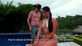 stepdads nerdy employee neighbor fucks me hard outdoors by pool with huge cock