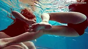 diana and simonna nude teens splash in pool together
