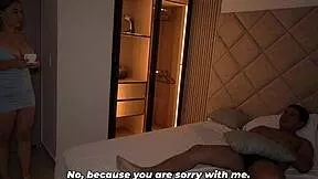 stepmom catches me stroking and rides my cock with saggy tits