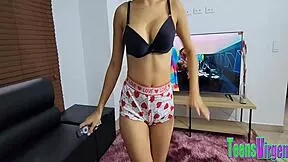 big titted 18 yo latina dances sexy sucks big cock takes anal cum