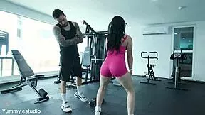 Madison stil's curvy latina body takes gym coach bbc gangbang dap dp first double vaginal rough