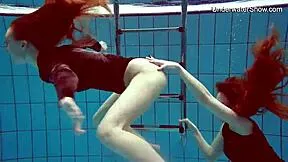 diana and simonna nude teens splash in pool together