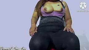that gujarati baba slams his huge cock into the curvy american bbw's ass shaking it hard while dirty talking in gujarati doggystyle