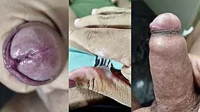 Skinny nerd girlfriend strokes fat old friend's huge cock till explosive cumshot