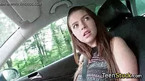 random hitchhiker teen begs for raw pickup sex adventure