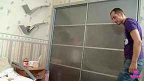 brunette clover z's small perky ass takes monster cock doggystyle pounding to gaping orgasm