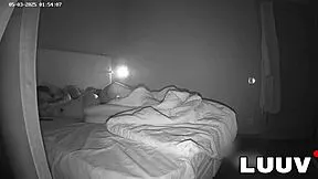 luuv and her tall tattooed boyfriend film private bedroom sex ending in mouth cum