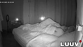 luuv and her tall tattooed boyfriend film private bedroom sex ending in mouth cum