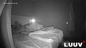 luuv and her tall tattooed boyfriend film private bedroom sex ending in mouth cum