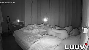 luuv and her tall tattooed boyfriend film private bedroom sex ending in mouth cum