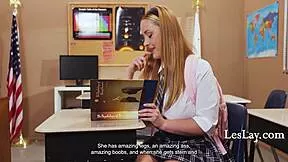 What if the curvy student sneaks pussy licks with her les math teacher?