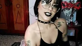 Goth girl's extreme deepthroat makes you throb