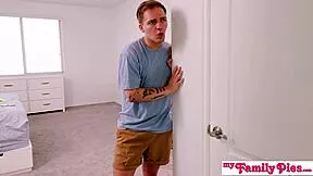 britt blair catches stepbro staring rips clothes spanks then creampies tight pussy