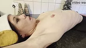 super skinny petite elf smokes flaunting her milf curves