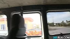 Amateur Brunette Babe Blowjob for Cash in Public Car