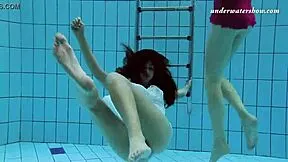 Lera and sima lastova dive sexy underwater bathing their petite russian bodies all wet and teasing!