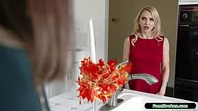 german stepdaughter tied up tight while mommy and daddy watch her suck big cocks at dinner