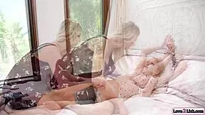 Stepmom Teaches Stepdaughter Toy Play With Intense Licking And Dildo Action
