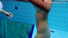 Lera and sima lastova dive sexy underwater bathing their petite russian bodies all wet and teasing!