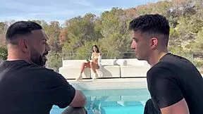 Pool Girl Squirts Wild On Two Huge Spanish Cocks Double Penetration