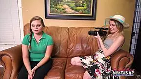laurie and pixie petite coeds slurp sloppy rimjobs then swallow passionate cum