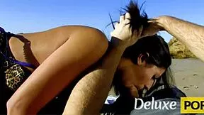 skinny latina julia screams getting fucked hard on beach