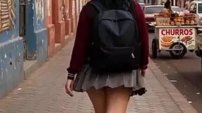 Petite Latina Student Girlfriend Rides Cock Doggystyle in Socks