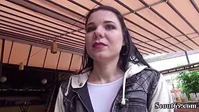 german scout finds hairy teen tata lilashi and fucks her outdoors for cash on camera