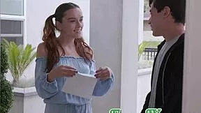 petite lily glee deepthroats stepdad's cock for massive facial cumshot finish