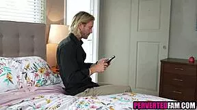 stepdaughter spies stepdad stroking cock to her sexy photos