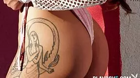 Katherine Morgan rips clothes reveals firm bubble butt fully naked playboy
