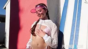 Katherine Morgan rips clothes reveals firm bubble butt fully naked playboy