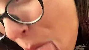 hot brunette teen 18+ hardcore sloppy deepthroat blowjob pov
