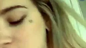 blonde teen with big tits and ass goes topless on webcam