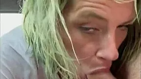 STREETWALKER SUCKS COCK IN BACKSEAT AFTER WET T-SHIRT SOAKS HER