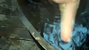 real couple risks hottest outfit sex in poolside rough