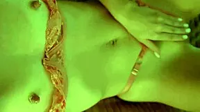 Wet Brunette Teen Spreads Small Tits and Skinny Ass on Bed Closeup