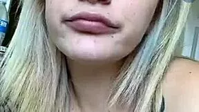 blonde teen with big tits and ass goes topless on webcam