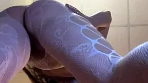 TikTok girl dances sexy in stockings bra miniskirt twerk