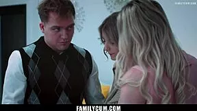 Home Schooled Stepsibs Learn Naughty Taboo Lessons Bent Over from Stepmom Familycum