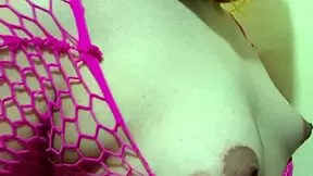 blonde latina tgurl bimbo milks huge lactating tits with punishing machine on puffy nipples