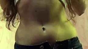 TikTok girl dances sexy in stockings bra miniskirt twerk