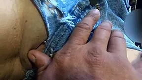 Stepdad Hands On Legs Short No Panties Beach Tease Creampie